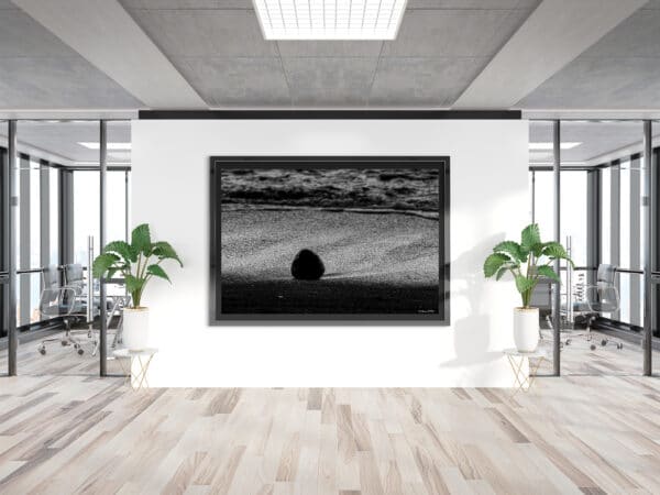 Black horizonal frame Mockup hanging on wall. Mock up of a billb